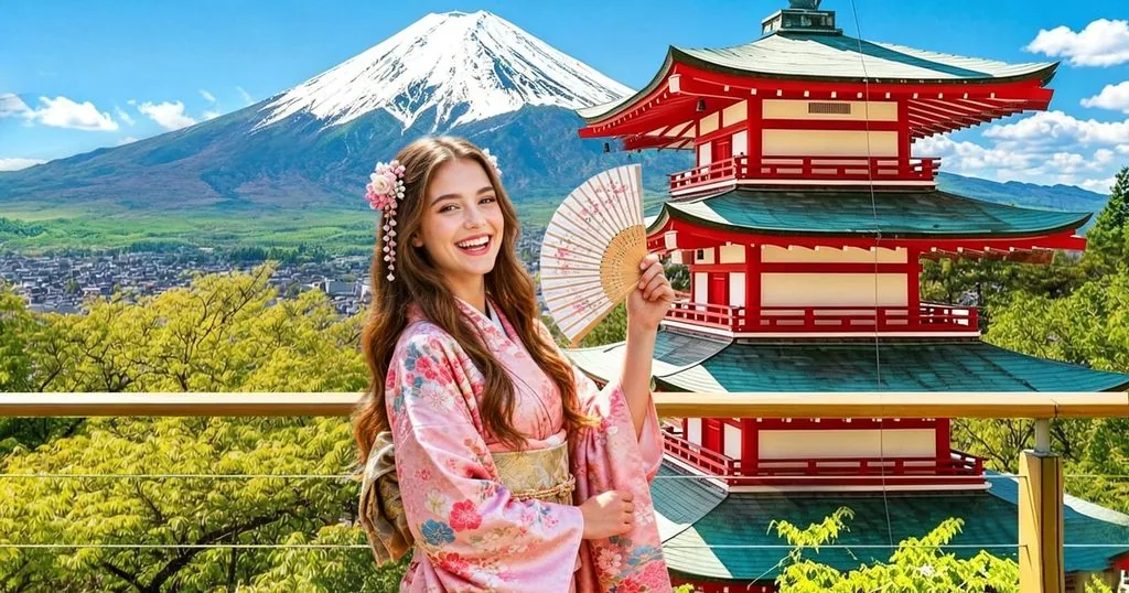 富士山、忠霊塔、河口湖、忍野八海